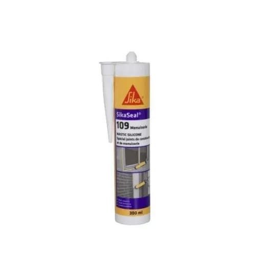 Picture of Silicone sealant sikaseal 109 carpentry - white PVC - 300ml - Sika