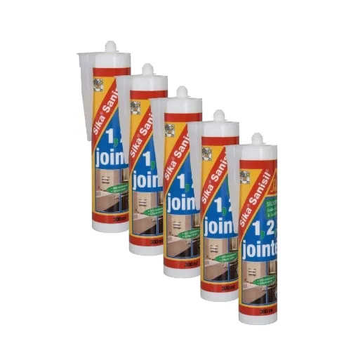 Picture of Sanisil silicone anti - mold sealant - transparent - 300ml x 5 - Sika