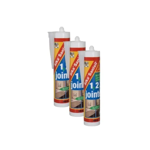 Picture of Sanisil silicone anti - mold sealant - transparent - 300ml x 3 - Sika