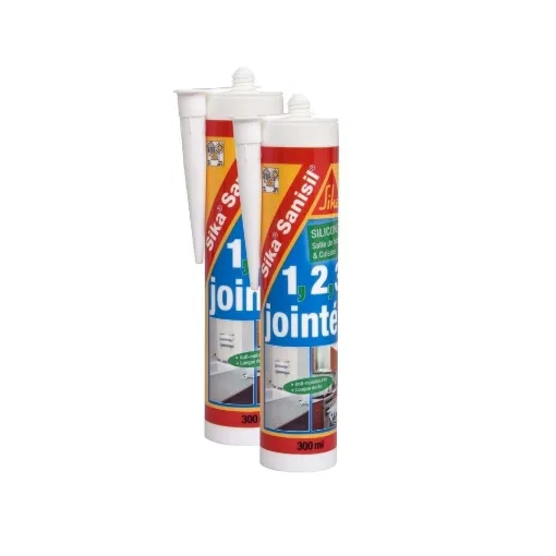 Picture of Silicone resin sanisil - white - 300ml x 2 - Sika