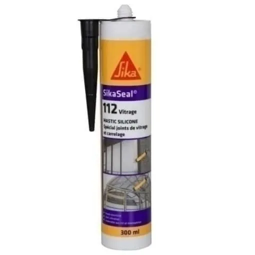 Picture of Silicone sealant for glass sikaseal 112 glazing - black - 300ml - Sika