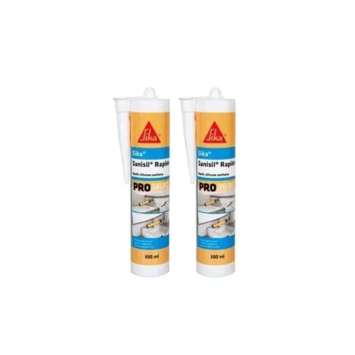 Picture of Sanisil rapid anti - mould silicone mastic - white - 300ml - 2 pack - Sika