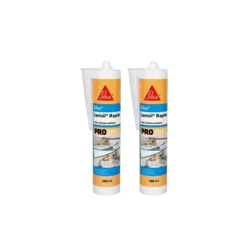 Picture of Anti - mould silicone mastic special sanitary sanisil rapide - transparent - 300ml x 2 - Sika