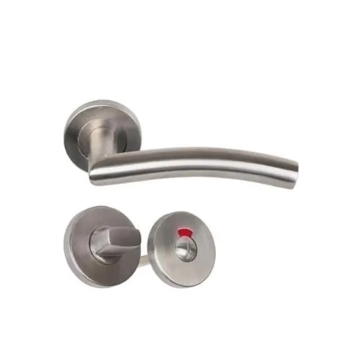 Picture of Pair Of Handles With Rosettes In 304 Model Elsa Type Wave With Locking Button To Seeing Klose Besser - Stainless steel