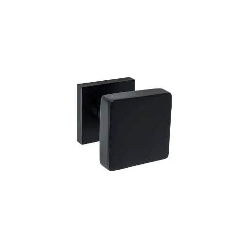 Picture of Square Pull Button - Large Cubic Diameter 70Mm - Black Aluminium - Eurowale