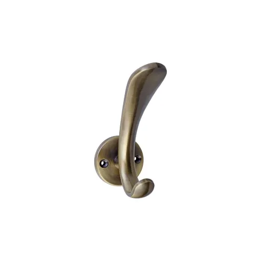 Picture of Curved Coat Hook On Fixing Rose - Bronze Finish - Eurowale