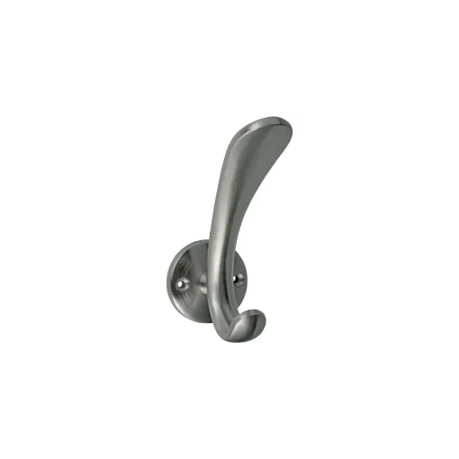 Picture of Curved Coat Hook On Fixing Rose - Stainless Steel Finish - Eurowale