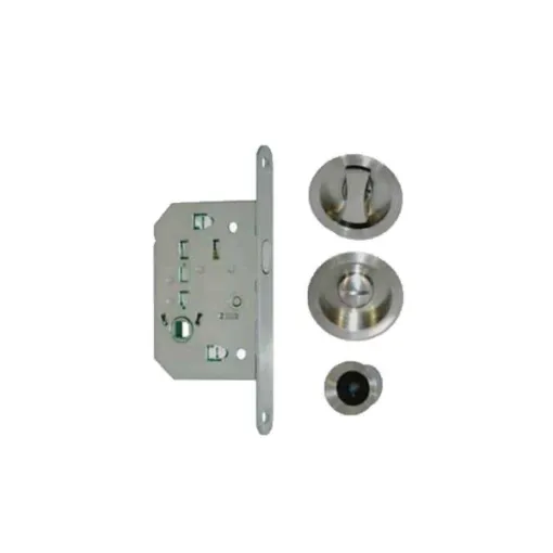 Picture of Kit for roller shutter door - round handles - locking - Stainless Steel - Eurowale