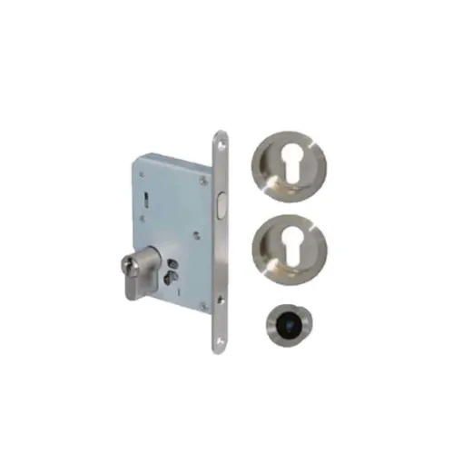 Picture of Kit for roller shutter door - round handles - stainless steel - Eurowale