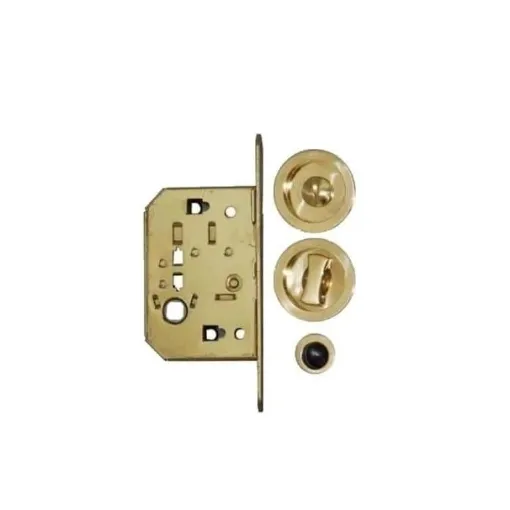 Picture of Kit for roller shutter door - round handles - locking - brass - Eurowale