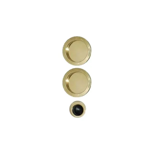 Picture of Kit for roller shutter door - round handles - duck spout - Brass