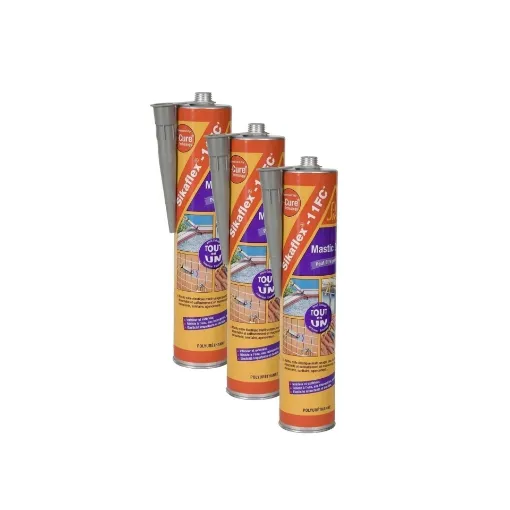 Picture of Sikaflex 11 fc plus polyurethane adhesive sealant - grey - 380g - 3 pack - Sika