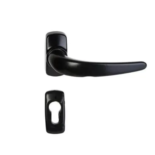 Picture of Door handle on black Rosettes stellus with cylindrical Hole