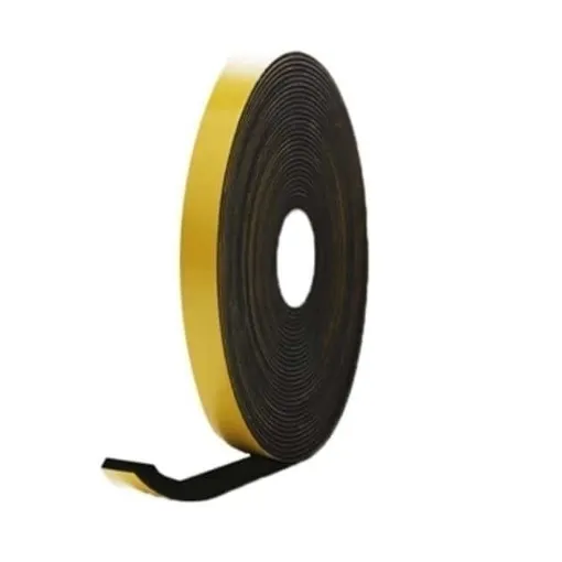 Picture of Epdm foam rubber adhesive - Black - 15x8 mm - 10 m