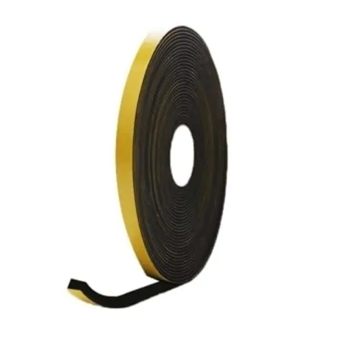 Picture of Epdm foam rubber adhesive - Black - 10x15 mm - 10 m