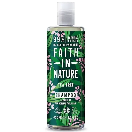 Picture of Tea tree cleansing shampoo for normal or oily types  - 400ml - Faith In Nature