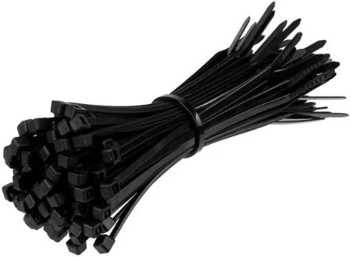 Picture of 4.8mm x 190mm cable ties in black x100