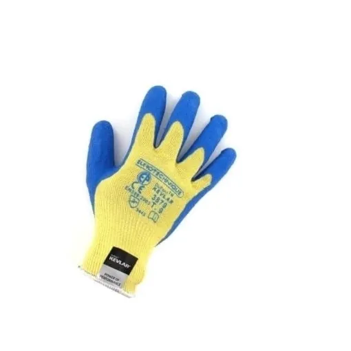 Picture of Cut resistant kevlar gloves blue latex coating Size L / 9 - Euro protection