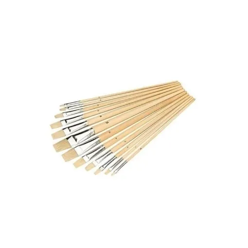 Picture of Pack 12 flat tip artist brushes