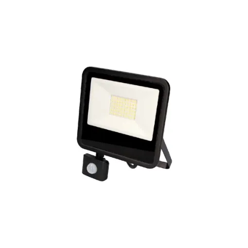 Picture of LED floodlight with motion detector 6400K 50W 4000 lumens - black - EDM