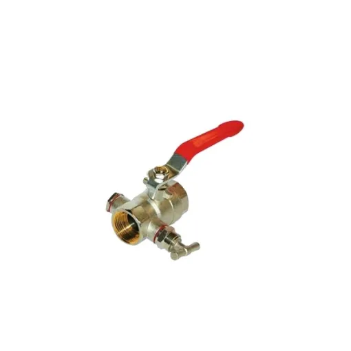 Picture of 1/2" brass ball valve with female - female purge - 82182 D - Sferaco