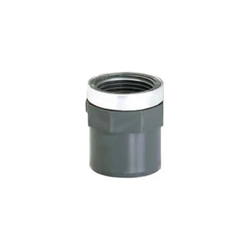 Picture of PVC threaded port - male - female - PN10 - D20/25 - 1/2" 40833J - Frans bonhomme