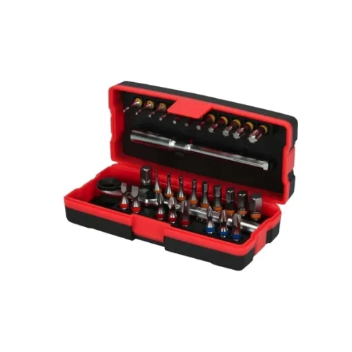 Picture of Set of 28 colour - coded 1/4" screwdriver bits torsion power - 918.3015 - Ks tools