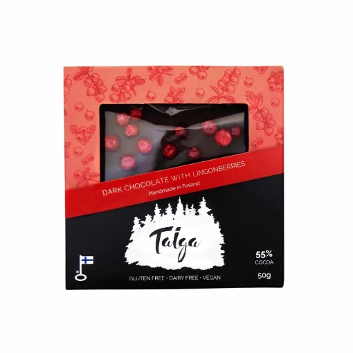 Picture of Taiga Chocolate dark chocolate with lingonberries 50g