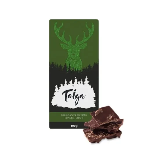 Picture of Taiga Chocolate dark chocolate with reindeer crisps 100 g