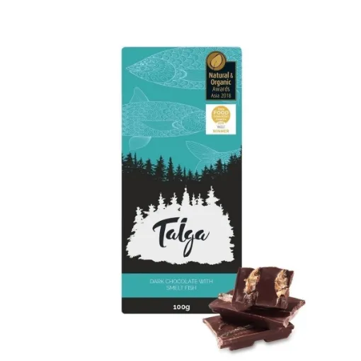 Picture of Taiga Chocolate dark chocolate with smelt fish - 100g