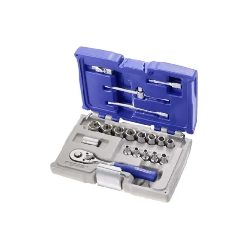 Picture of EXPERT by FACOM socket and ratchet set - hexagon - 1/4" - 19 pcs - E030700