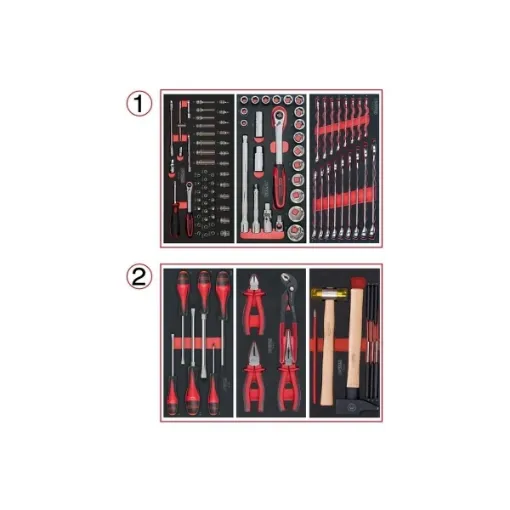 Picture of Tool composition - for trolley - 2 drawers - 114 pcs - 714.0114 - Ks tools