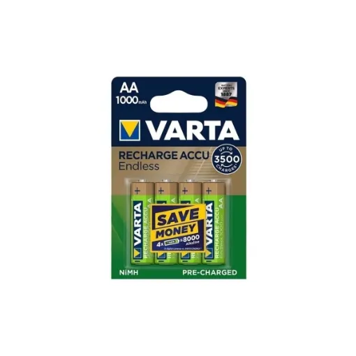 Picture of LR06 AA Rechargeable recycled 1000mAh batteries 4 pack - Varta