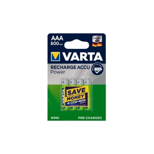 Picture of LR03 AAA rechargeable accu power 800mAh batteries 4 pack - Varta