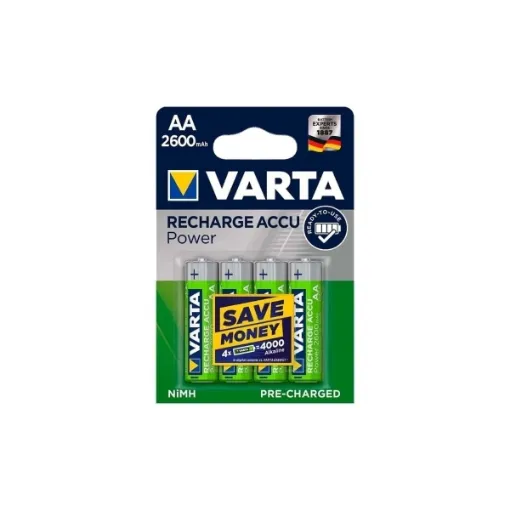 Picture of LR06 AA rechargeable accu power 2600mAh batteries 4 pack - Varta