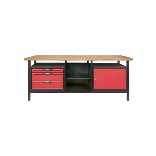 Picture of Workbench professional - Red - 4 drawers - 190,5x63,5x85,5cm - 865.0210 - Ks tools