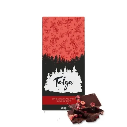 Picture of Taiga Chocolate dark chocolate with lingonberries 100 g