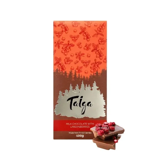 Picture of Taiga Chocolate milk chocolate with lingonberries 100 g