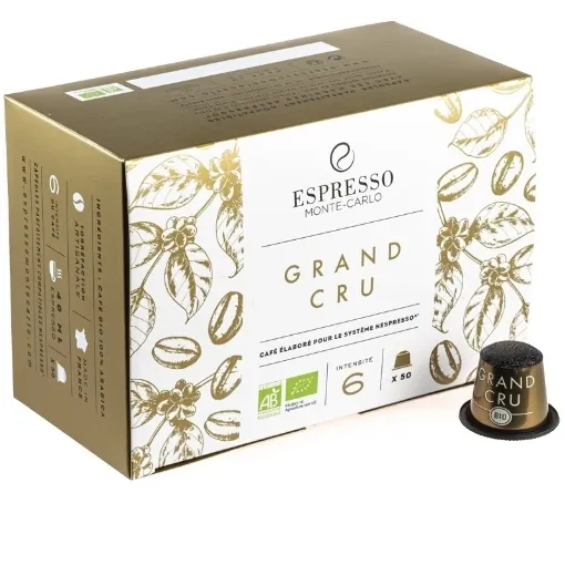 Picture of x 50 Grand Cru Bio Compatible Nespresso® coffee Capsules, Perfectly balanced by a tangy velvet, cherries and raspberries