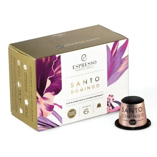 Picture of x 50 Santo Domingo Compatible Nespresso® coffee Capsules, With Gourmet notes of chocolate and hazelnuts, punctuated by a delicate vanilla hint.