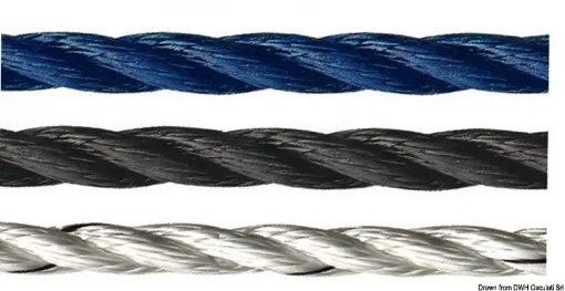 Picture of Mooring lines by marlow 20mm x 100m in white - blue ocean recycled polyester braid