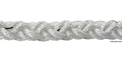 Picture of Polyester braid mooring line 16mm x 100m in white - high - strength 8 - strand