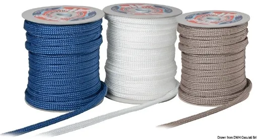 Picture of Fender line - flat braid 14mm x50m in white - 32 - strand polypropylene