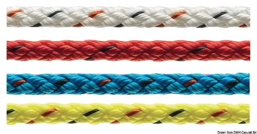 Picture of Rope 5mm x 200m in white by marlow - 8 - plait polyester pre - Stretched