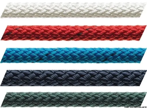 Picture of Rope 6mm x 200m in blue by marlow - marlowbraid - 3 - strand poly core with cover