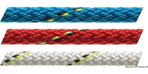 Picture of Rope 10mm x 200m D12 braid in white with blue fleck by marlow - no cover