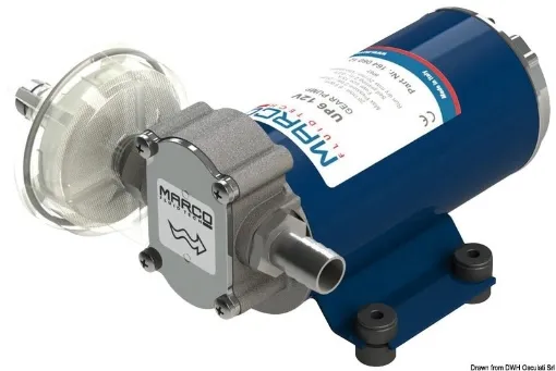 Picture of Bronze UP6 12V electric gear pump - Self - priming - Brass body - 26 - 10 - 12 - 1/2" - 2 - 10