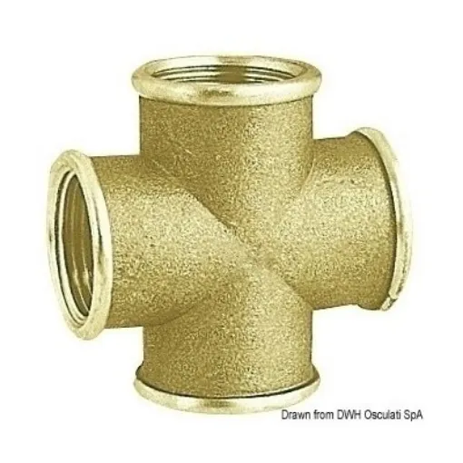 Picture of 3/8" Cross T joint all female - brass