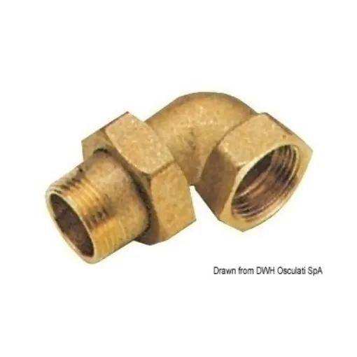 Picture of 3/8" 90° 3 - piece fitting - brass