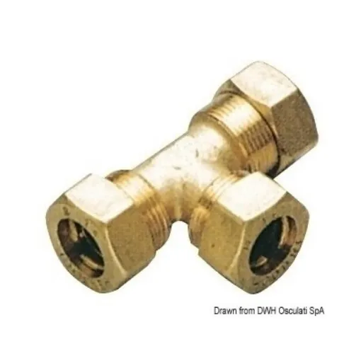 Picture of 10mm Compression fitting for cooper pipe with “0” ring seal - brass